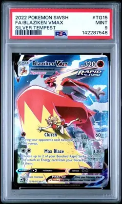 PSA 9 Blaziken Vmax TG15/TG30 Pokemon Silver Tempest Trainer Gallery - Image 1