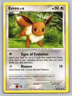 Eevee 59/111 Platinum Arceus Basic Colorless Common Pokemon TCG Collectible - Image 1