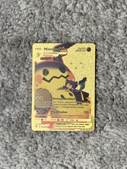 Mimikyu VMax HP300 Ominous Numbers Gold Foil Fan Art Display Card NM! - Image 1