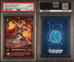 2023 DIGIMON PROMOS #015 OMNISHOUTMON REGIONAL FINALIST CARD SET 2 PSA 10 - Image 1