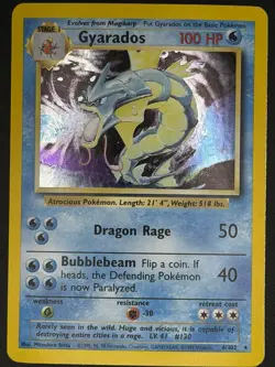Pokemon Cards: Base Set Rare Holo: Gyarados 6/102 - Image 1