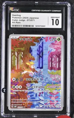 CGC 10 GEM MINT Deerling 073/071 AR Art Rare Cyber Judge sv5M Pokemon Card - Image 1