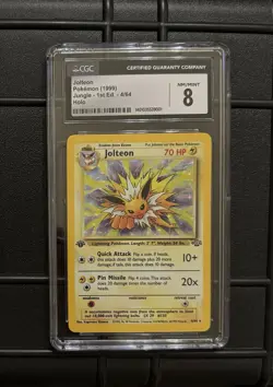 CGC 8 Jolteon 1999 Jungle 1st Edition 4/64 Holo Pokemon Card - Image 1