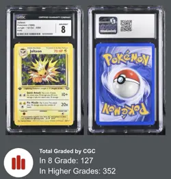 CGC 8 Jolteon 1999 Jungle 1st Edition 4/64 Holo Pokemon Card - Image 3