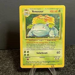Pokemon TCG Venusaur Base Set Holo Unlimited Rare Card 15/102 1999 HP-MP WOTC - Image 2