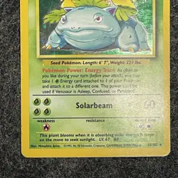 Pokemon TCG Venusaur Base Set Holo Unlimited Rare Card 15/102 1999 HP-MP WOTC - Image 4