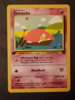 Pokemon Card Team Rocket 1st Edition Regular Finish Slowpoke 41/82 - Image 1