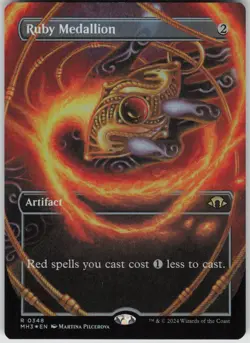 MTG Ruby Medallion Borderless Foil NM Modern Horizons 3 Magic 348 - Image 1