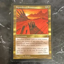 Magic: The Gathering Squandered Resources Visions Rare Enchantment 1996 - Image 1