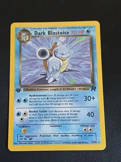 Pokemon TCG Dark Blastoise First Edition Non-Holo Card 20/82 LP - Image 1