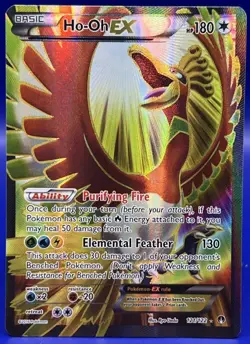 2016 Pokemon Ho-Oh EX Full Art 121/122 Rare Ultra XY Breakpoint Holo NM - Image 1