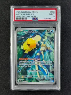 2025 Pokemon MISTY'S PSYDUCK #193/182 Destined Rivals Illustration Rare PSA 9 - Image 1