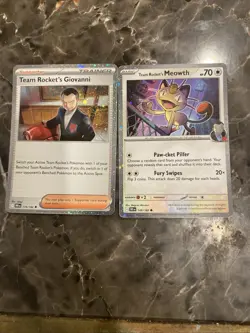 Pokemon Destined Rivals Cosmos Holo Team Rockets Geovanni And Meowth - Image 1