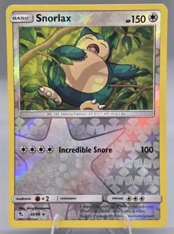 Pokemon TCG Snorlax 50/68 Hidden Fates Set Reverse Holo Rare - Image 1