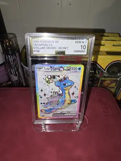Pokemon Lapras Full Art Holo EX Stellar Crown 158/142 AGS 10 2024 - Image 1