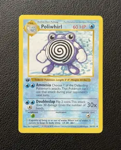 Poliwhirl Pokemon 1st Edition Shadowless 38/102 WOTC 1999 NM - Image 1
