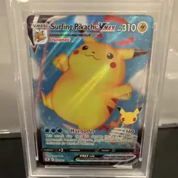 2021 Pokemon Celebrations Surfing Pikachu VMAX #009/025 FA PSA 10 Gem Mint - Image 4