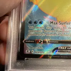 2021 Pokemon Celebrations Surfing Pikachu VMAX #009/025 FA PSA 10 Gem Mint - Image 5