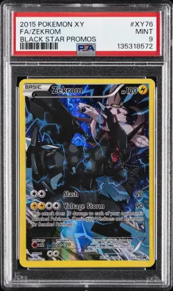 2015 POKEMON XY BLACK STAR PROMOS #XY76 FULL ART/ZEKROM PSA 9 - Image 1