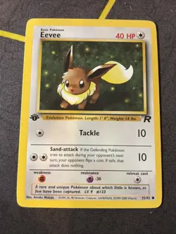 Pokemon TCG Team Rocket (1st Edition) #55/82 Eevee LP+ - Image 1
