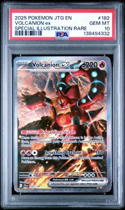 2025 Pokemon Journey Together Volcanion Special Illustration Rare 182 PSA 10 Gem - Image 1