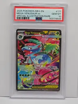 2025 Pokemon MEG EN Special Illustration Rare #177 Mega Venusaur ex PSA 10 GEM - Image 1