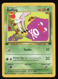 KOFFING 58/82 TEAM ROCKET 1ST EDITION POKEMON COMMON - Image 1