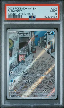 2023 POKEMON SVI EN-SCARLET & VIOLET ILLUSTRATION RARE #204 SLOWPOKE PSA 9 - Image 1