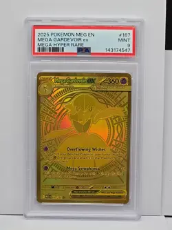 Pokemon Mega Gardevoir ex Me01 Mega Evolution 187/132 Hyper Rare Holo PSA 9 - Image 1