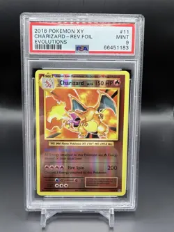 2016 Pokemon XY Evolutions Charizard Reverse Holo Foil 11/108 PSA MINT 9 - Image 1