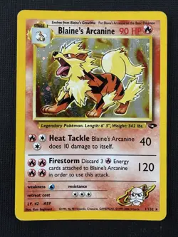 Pokemon Blaine's Arcanine 11/132 Gym Challenge Unlimited Holo Rare 90HP - Image 1