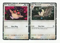 Hoothoot + Noctowl Cosmos Holo Lot - Pokemon Scarlet & Violet Bloodmoon Ursaluna - Image 1