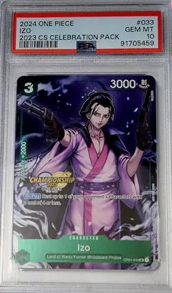 2023 IZO CS CELEBRATION Pack OP01 One Piece Card Game 033 PSA 10 GEM MINT - Image 1