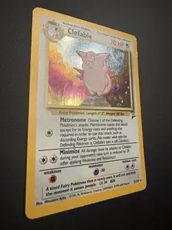 Pokemon TCG Clefable Base Set 2 Holo Unlimited Rare Card 5/130 MP-LP Condition - Image 3