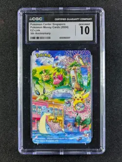 2024 Pokemon EZlink Money Cards Pokemon Center Singapore 5th Anni. CGC 10 - Image 1