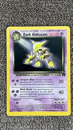Pokemon Dark Alakazam TCG Card 18/82 Non-Holo, Vintage WOTC, LP Condition - Image 1