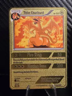 READ DESCRIPTION Thicc Charizard & Thicc Pikachu & Blastoise Metal Cards - Image 2