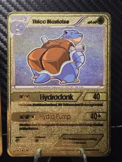 READ DESCRIPTION Thicc Charizard & Thicc Pikachu & Blastoise Metal Cards - Image 4