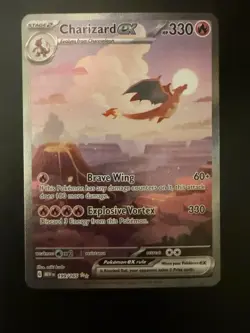 Pokemon TCG Charizard EX Sir 199/165 Sv: Scarlet & Violet 151 Holo Card English - Image 3