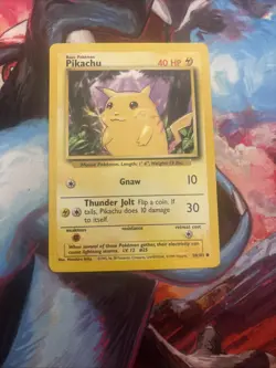PIKACHU Base Set 58/102 Common Pokemon Card 1999- Wotc Unlimited Edition - NM - Image 1