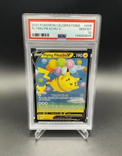 2021 POKEMON CELEBRATIONS #006 FLYING PIKACHU V PSA 10 - Image 1