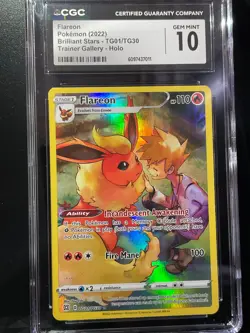Pokemon Flareon TG01/TG30 Trainer Gallery Holo - Brilliant Stars - CGC 10 - Image 2