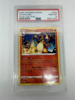 2020 Pokemon SWSH Charizard Vivid Voltage Card 025/185 PSA 10 - Image 1