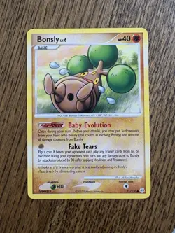 2007 Pokemon Diamond & Pearl Bonsly Common NM 71/130 - Image 1