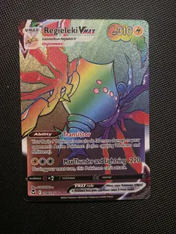 Pokemon Sword & Shield Silver Tempest Regieleki Vmax Rainbow Full Art 198/195 - Image 1