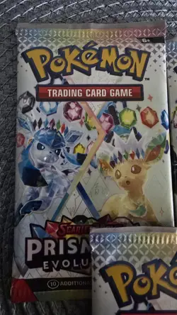 Pokemon Scarlet & Violet Prismatic Evolutions Booster Packs Lot of 3 - Image 2