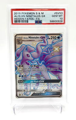 Pokemon Alolan Ninetales GX SV53 Hidden Fates Shiny Vault FA Holo PSA 10 - Image 1