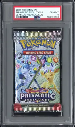 Pokemon S&V Prismatic Evolutions Leafeon & Glaceon Booster Pack PSA 10 Gem Mint - Image 1