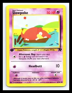 💥 SLOWPOKE 1ST EDITION Non Holo # 67/82 | TEAM ROCKET SET Pokemon 2000 Vintage - Image 1