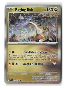 Raging Bolt 111/142 Rare Stellar Crown Pokemon Holo Near Mint - Image 1